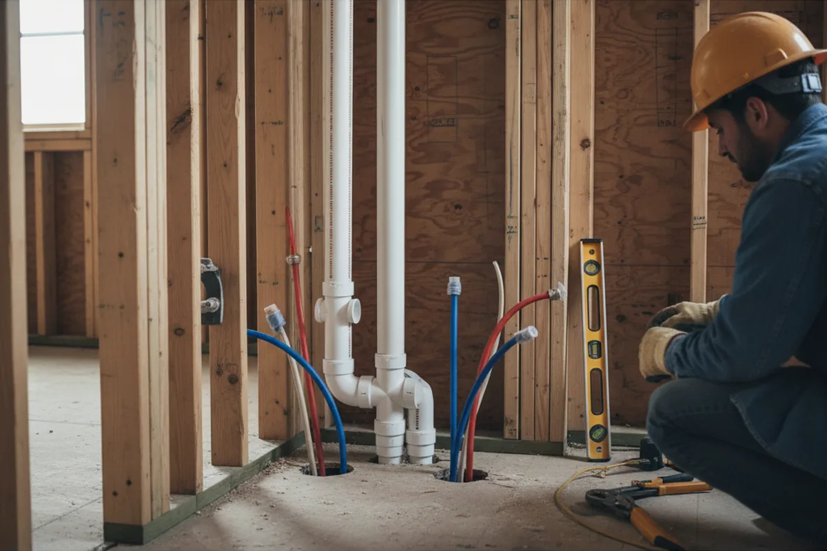 Drain and supply rough-in during Leak Detection in Alviso